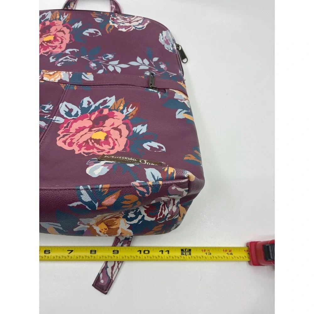 Matilda Jane Floral Faux Leather Backpack Purple Pink Whimsical Bookbag Bag